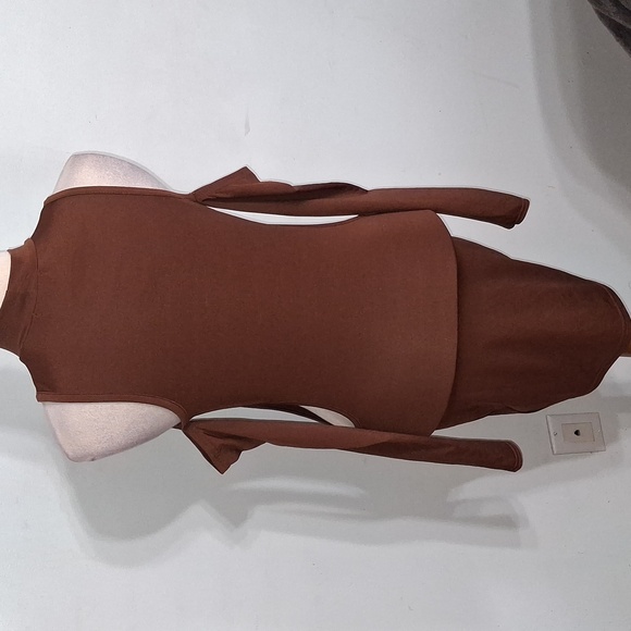 PrettyLittleThing/ Chocolate Brown Dress Mini Dress - W Sz 0 - Picture 5 of 7